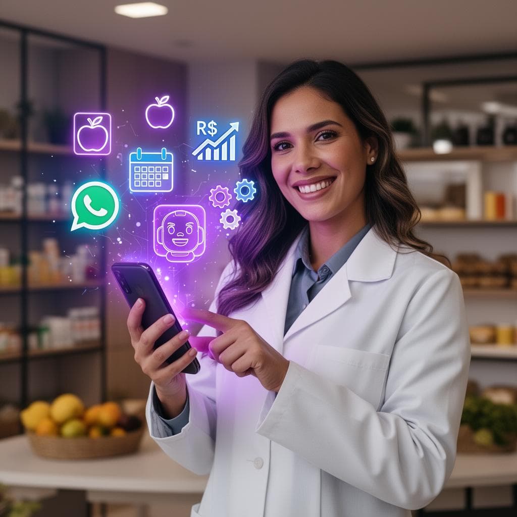 Nutricionista atendendo clientes com a AtendentIA