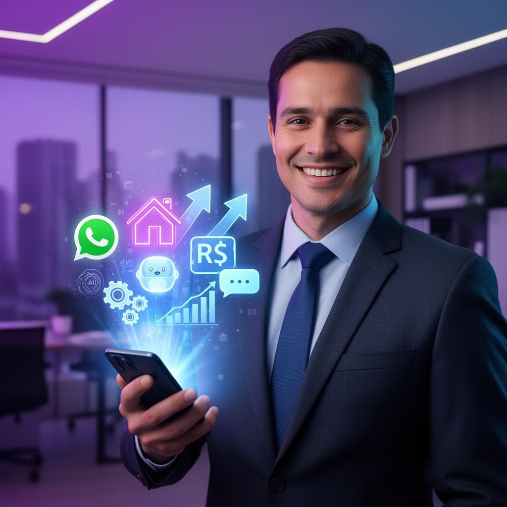 Corretor de imóveis vendendo com o VendedorIA